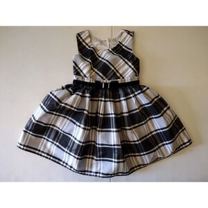 Jona Mitchelle girls black‎ white plaid dress size 3t